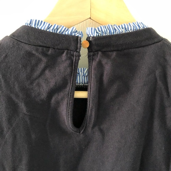 Oasis Fashion  Dark blue sweater with blouse detail Size L - Picture 9 of 12